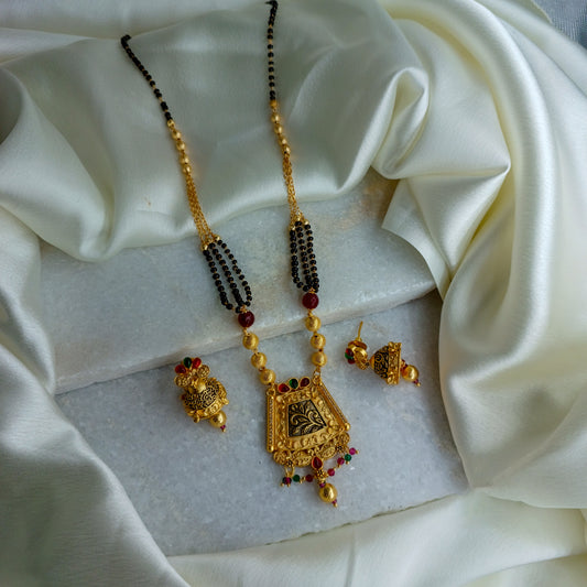 Classic Antique look | Tanmaniya Mangalsutra With Earrings