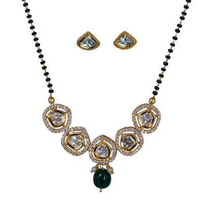 Classic  Kundan Mangalsutra with Earrings | Gold plated look